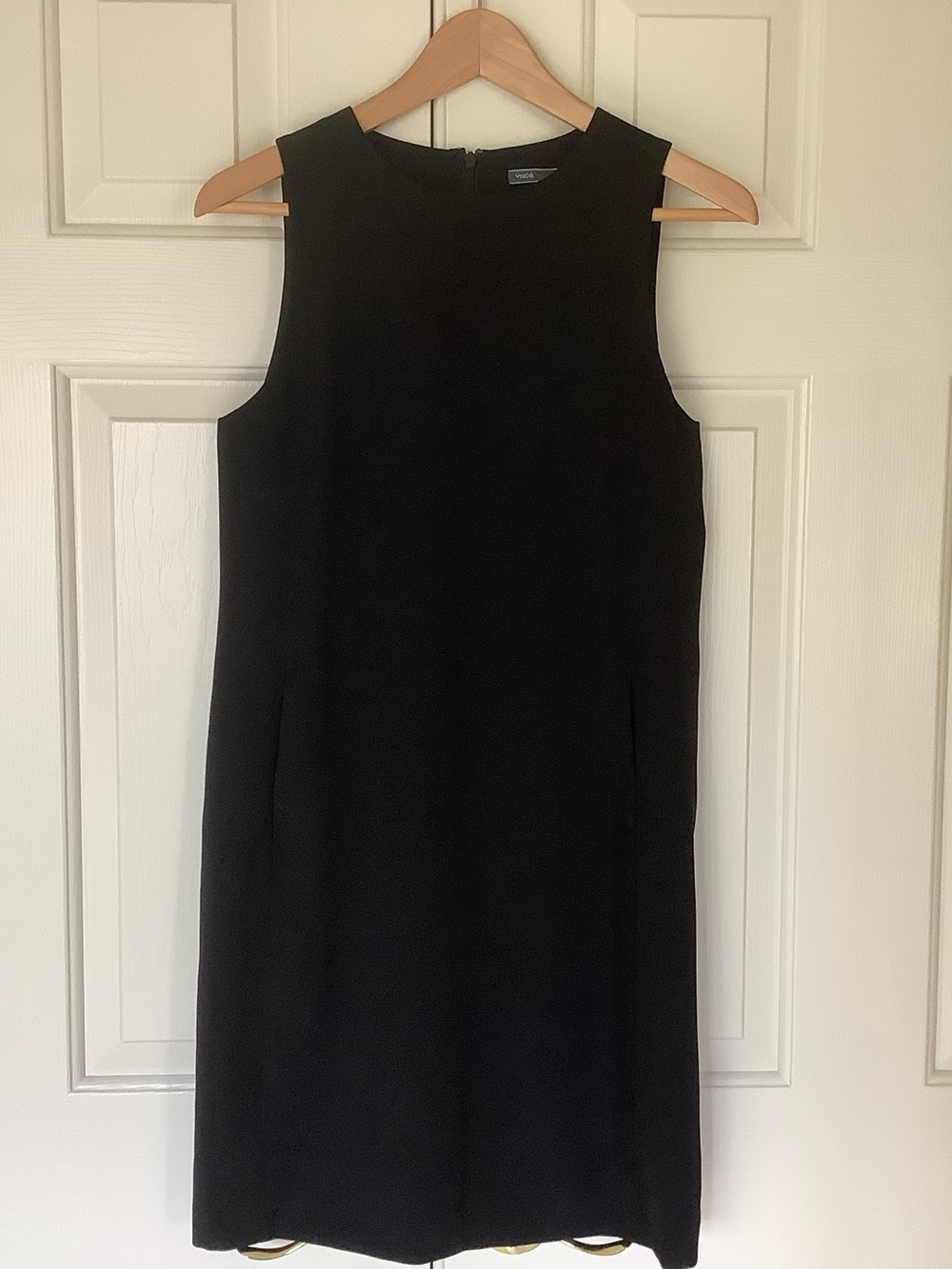 Vince Black Sleeveless Midi Sheath Dress